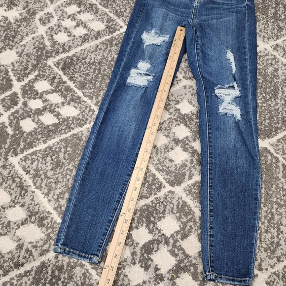 American eagle distressed women's size 4 curvy super hi rise jeggings - Picture 3 of 7
